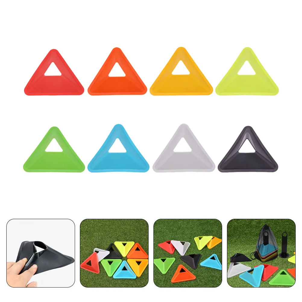 Premium Football Training Discs – 5PCS Triangular Markers for Soccer & Sports Agility Training – Durable PE Material, Lightweight, Portable for Kids & Adults