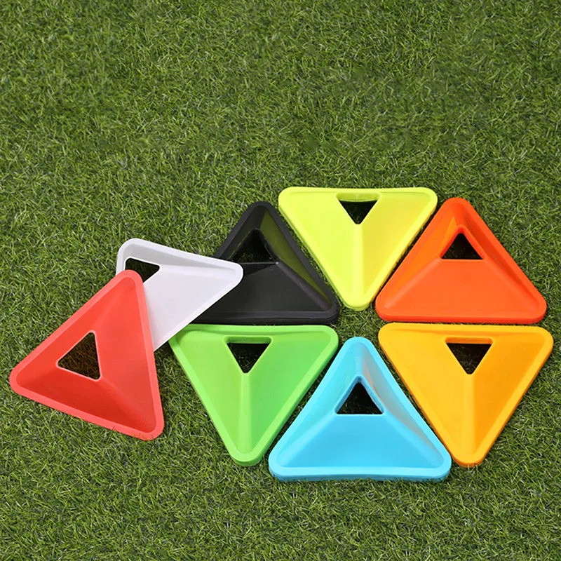 Premium Football Training Discs – 5PCS Triangular Markers for Soccer & Sports Agility Training – Durable PE Material, Lightweight, Portable for Kids & Adults