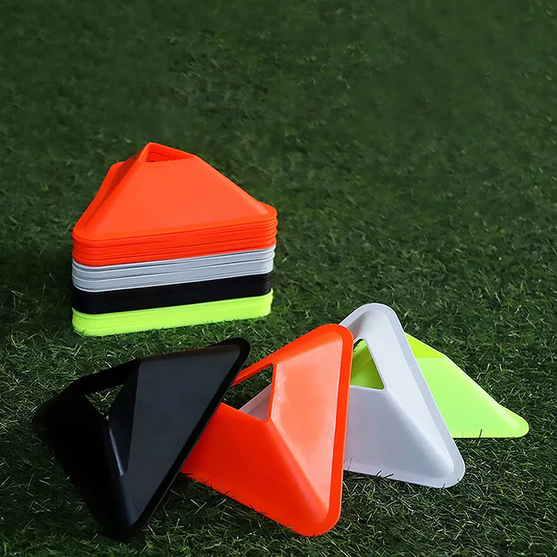 Premium Football Training Discs – 5PCS Triangular Markers for Soccer & Sports Agility Training – Durable PE Material, Lightweight, Portable for Kids & Adults
