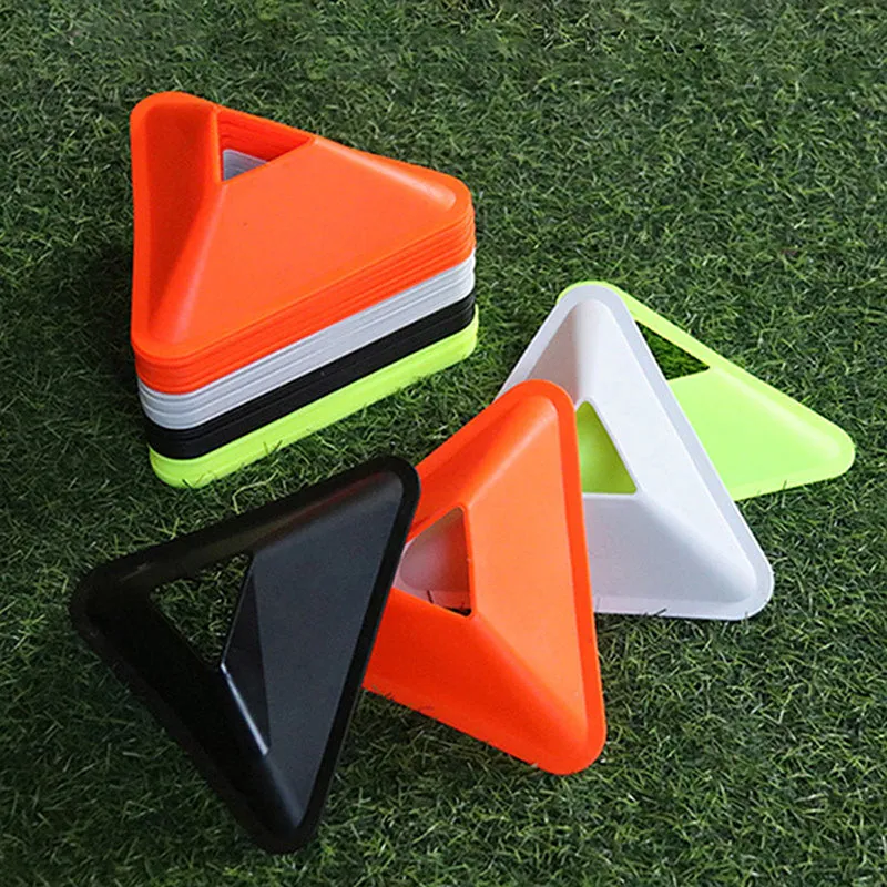 Premium Football Training Discs – 5PCS Triangular Markers for Soccer & Sports Agility Training – Durable PE Material, Lightweight, Portable for Kids & Adults