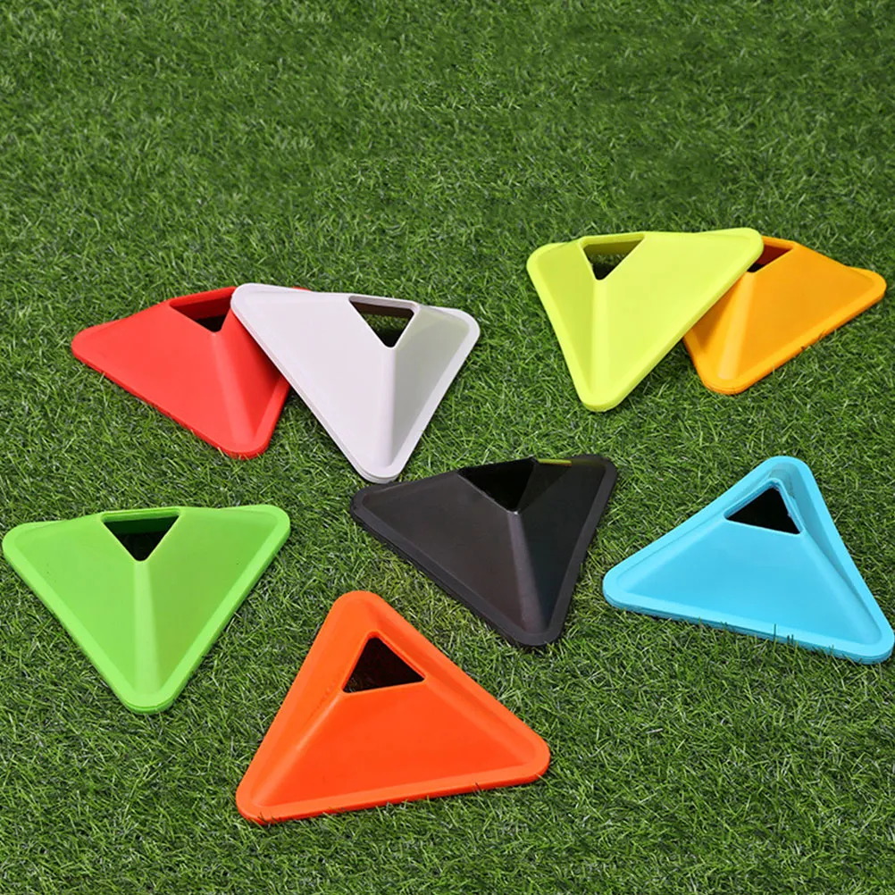 Premium Football Training Discs – 5PCS Triangular Markers for Soccer & Sports Agility Training – Durable PE Material, Lightweight, Portable for Kids & Adults