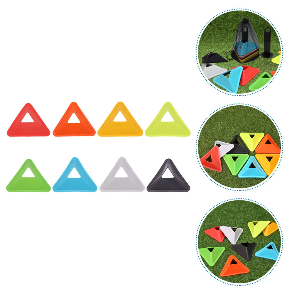 Premium Football Training Discs – 5PCS Triangular Markers for Soccer & Sports Agility Training – Durable PE Material, Lightweight, Portable for Kids & Adults