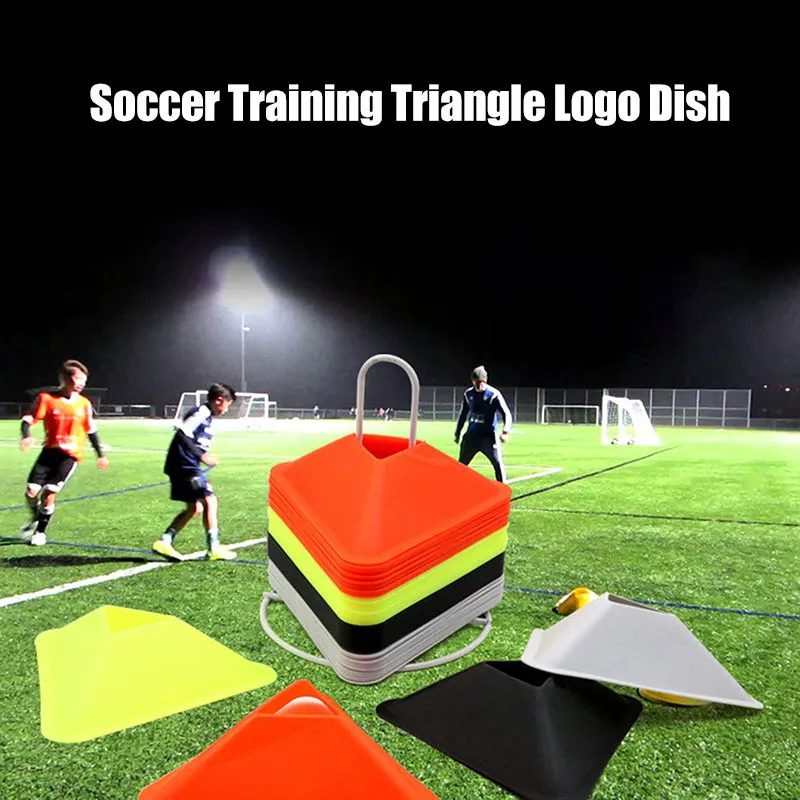 Premium Football Training Discs – 5PCS Triangular Markers for Soccer & Sports Agility Training – Durable PE Material, Lightweight, Portable for Kids & Adults