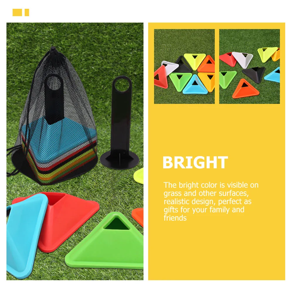 Premium Football Training Discs – 5PCS Triangular Markers for Soccer & Sports Agility Training – Durable PE Material, Lightweight, Portable for Kids & Adults