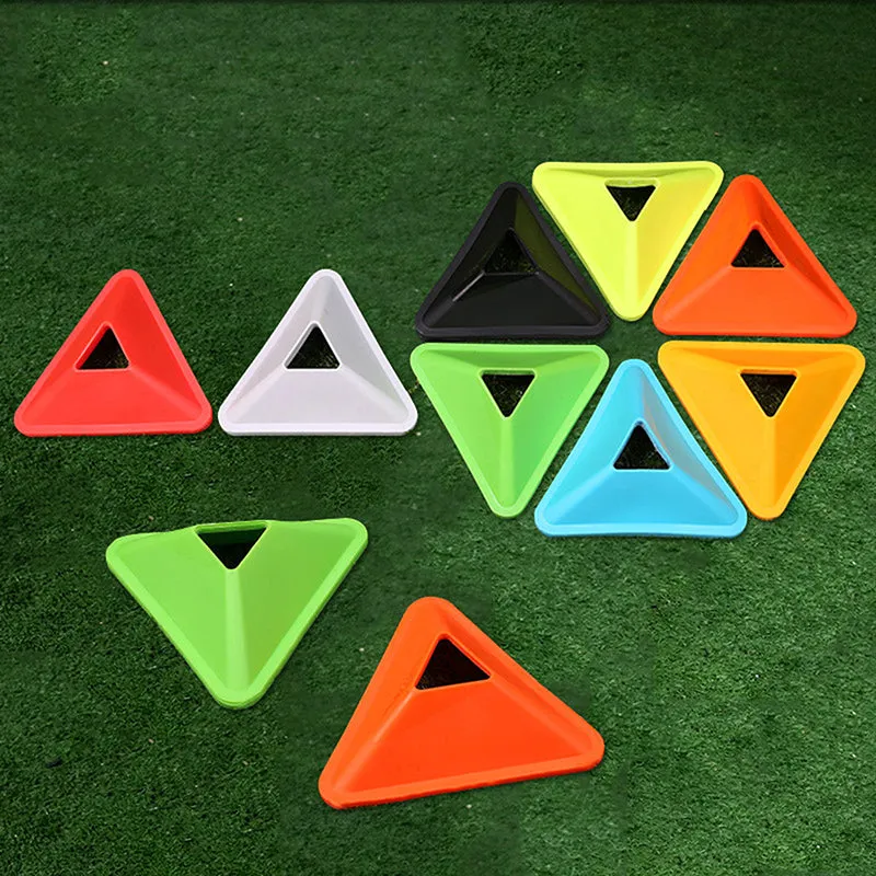 Premium Football Training Discs – 5PCS Triangular Markers for Soccer & Sports Agility Training – Durable PE Material, Lightweight, Portable for Kids & Adults