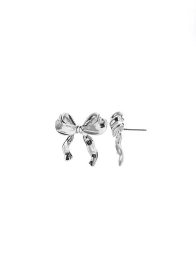 Pretty Bow Earrings Silver and Gold