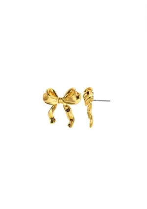 Pretty Bow Earrings Silver and Gold
