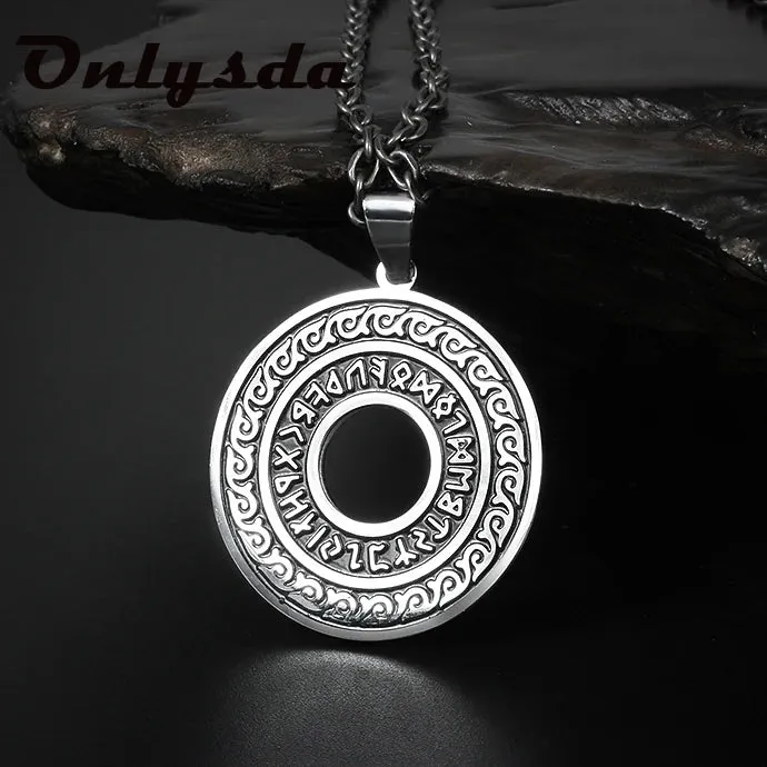 Punk Runes Vintage Jewelry Runic Vegvisir Compass Pendant Viking Necklace Men Women Norse Amulet Talisman Jewerly Party Gift