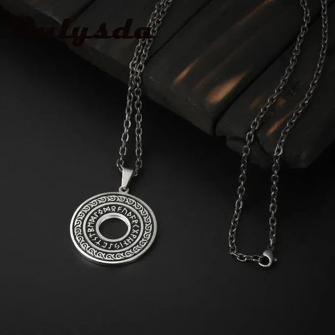 Punk Runes Vintage Jewelry Runic Vegvisir Compass Pendant Viking Necklace Men Women Norse Amulet Talisman Jewerly Party Gift