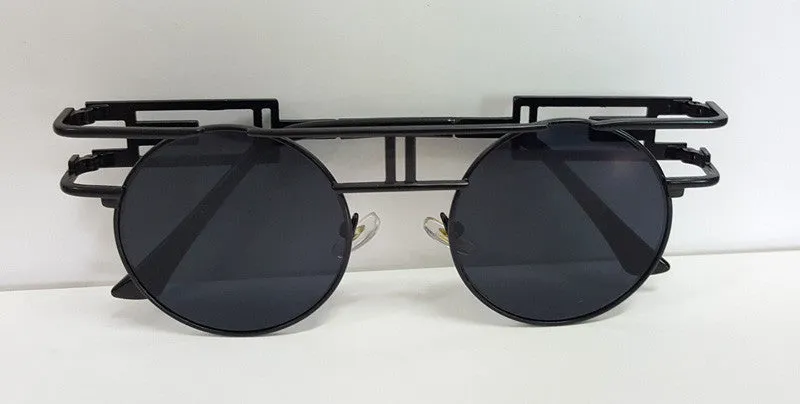 Quality Metal Frame Steampunk Sunglasses Women Designer Round Men Gothic Sun glasses Vintage Eyeglasses ss211
