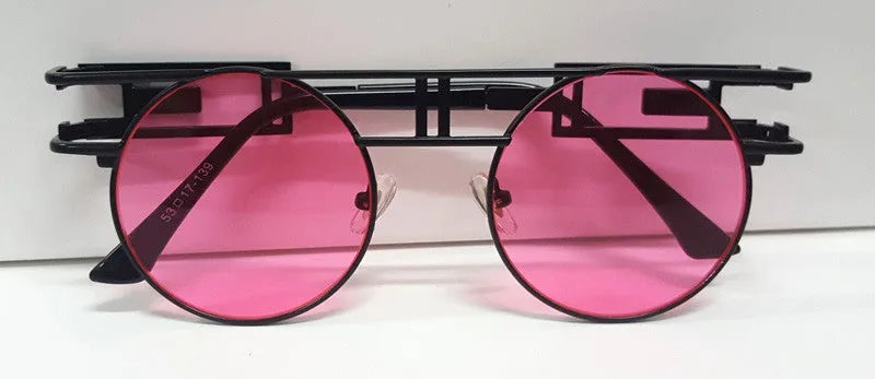 Quality Metal Frame Steampunk Sunglasses Women Designer Round Men Gothic Sun glasses Vintage Eyeglasses ss211