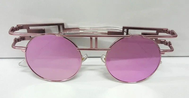 Quality Metal Frame Steampunk Sunglasses Women Designer Round Men Gothic Sun glasses Vintage Eyeglasses ss211