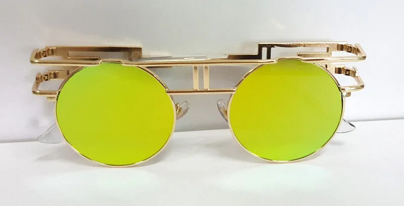 Quality Metal Frame Steampunk Sunglasses Women Designer Round Men Gothic Sun glasses Vintage Eyeglasses ss211