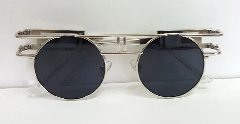 Quality Metal Frame Steampunk Sunglasses Women Designer Round Men Gothic Sun glasses Vintage Eyeglasses ss211