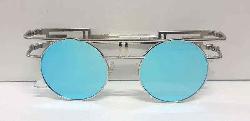 Quality Metal Frame Steampunk Sunglasses Women Designer Round Men Gothic Sun glasses Vintage Eyeglasses ss211