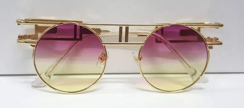 Quality Metal Frame Steampunk Sunglasses Women Designer Round Men Gothic Sun glasses Vintage Eyeglasses ss211