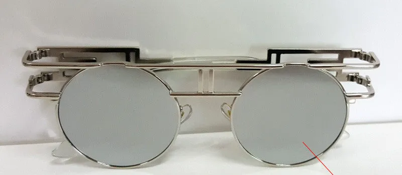 Quality Metal Frame Steampunk Sunglasses Women Designer Round Men Gothic Sun glasses Vintage Eyeglasses ss211