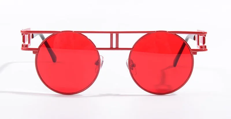 Quality Metal Frame Steampunk Sunglasses Women Designer Round Men Gothic Sun glasses Vintage Eyeglasses ss211
