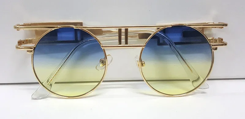 Quality Metal Frame Steampunk Sunglasses Women Designer Round Men Gothic Sun glasses Vintage Eyeglasses ss211