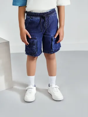 "ANEKO" Cargo Fit Blue Wash Shorts