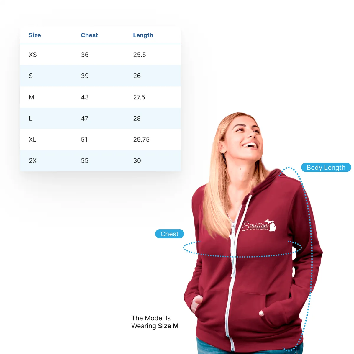 "Michigander" Basic Full Zip Unisex Hoodie