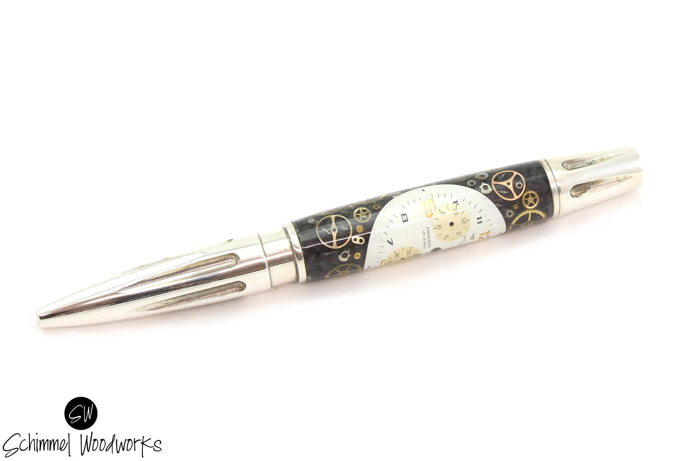 Real Silver Vintage Watch Movement Pen