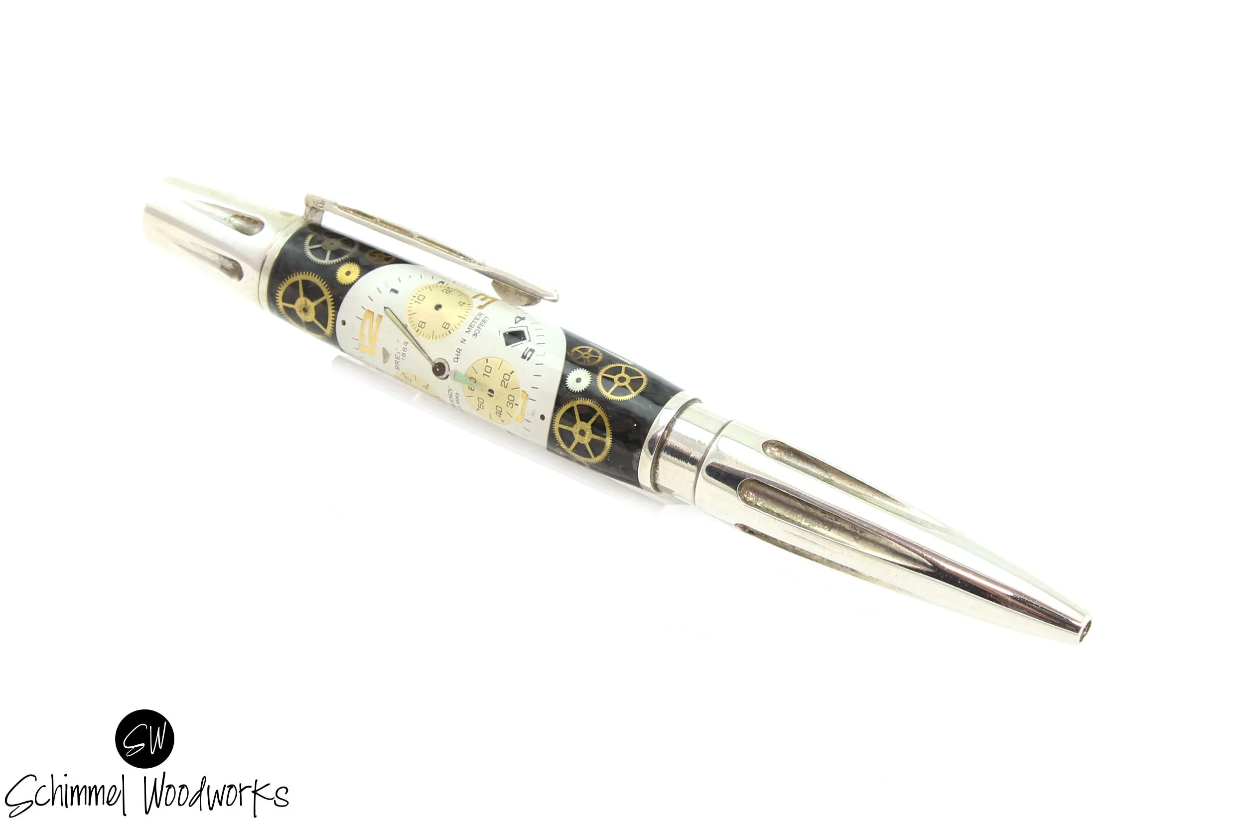 Real Silver Vintage Watch Movement Pen