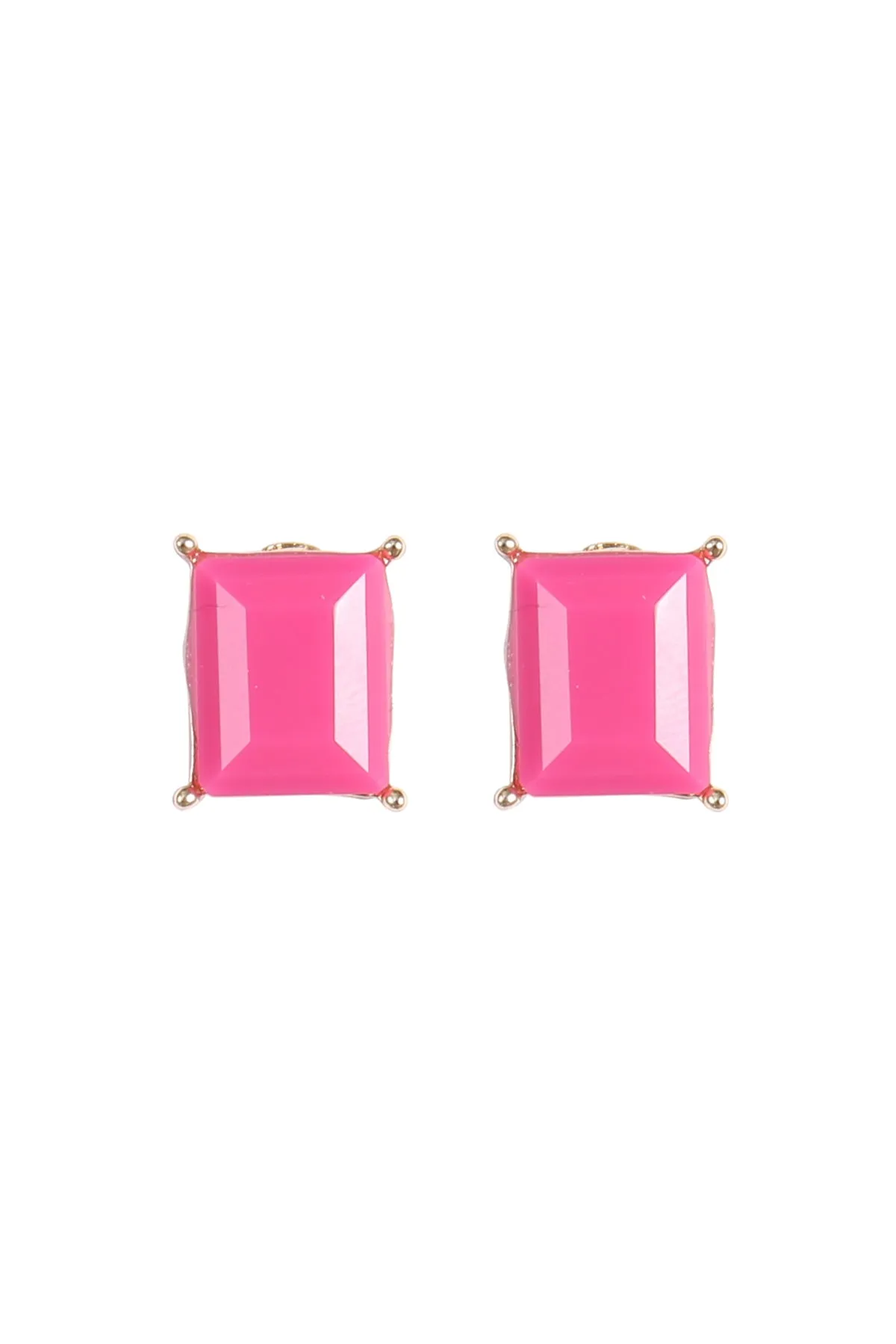 RECTANGLE RESIN STONE STUD EARRINGS