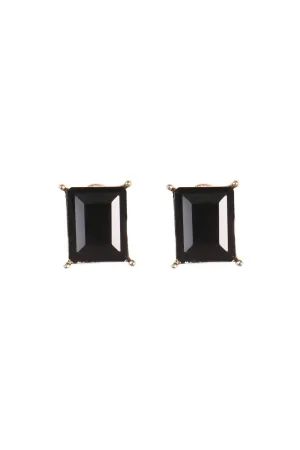 RECTANGLE RESIN STONE STUD EARRINGS