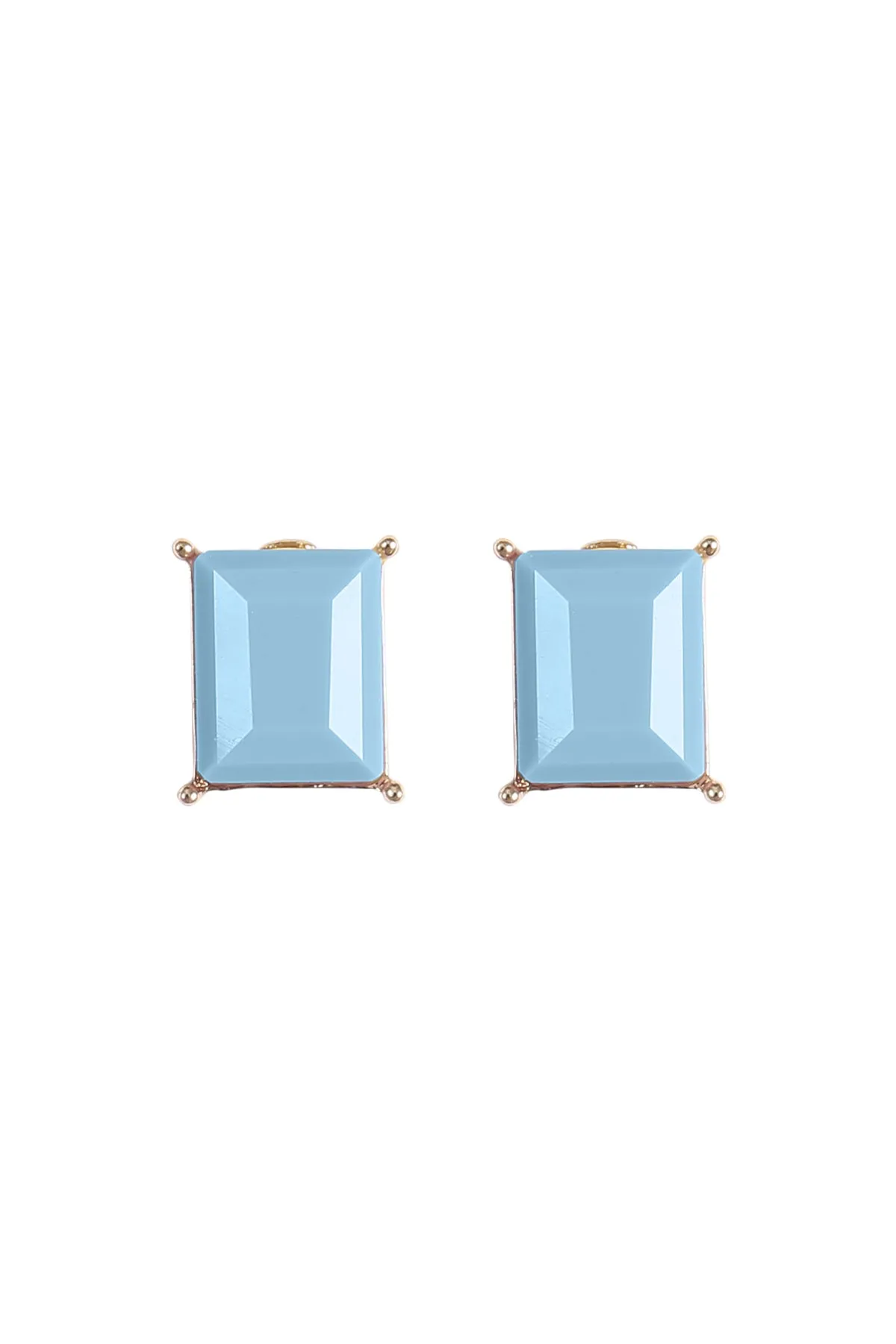 RECTANGLE RESIN STONE STUD EARRINGS