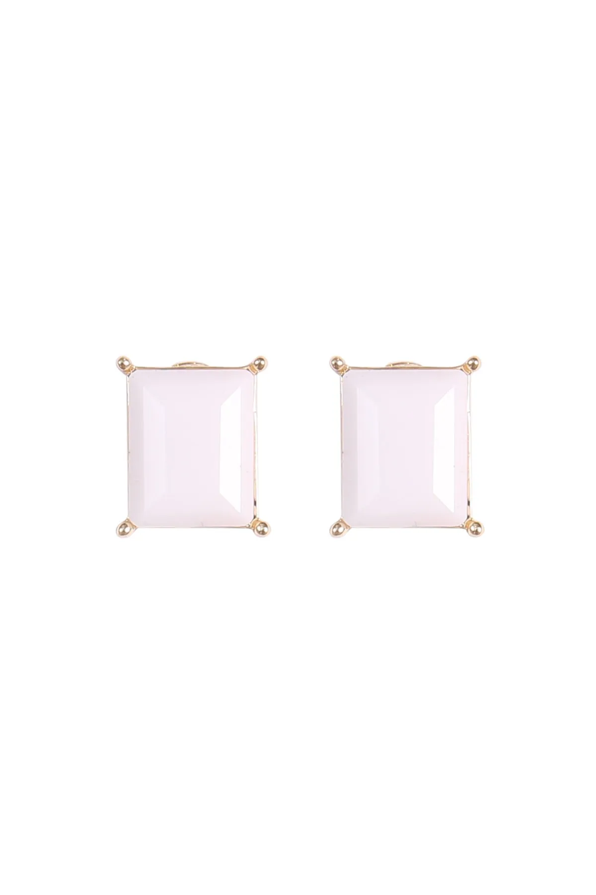 RECTANGLE RESIN STONE STUD EARRINGS
