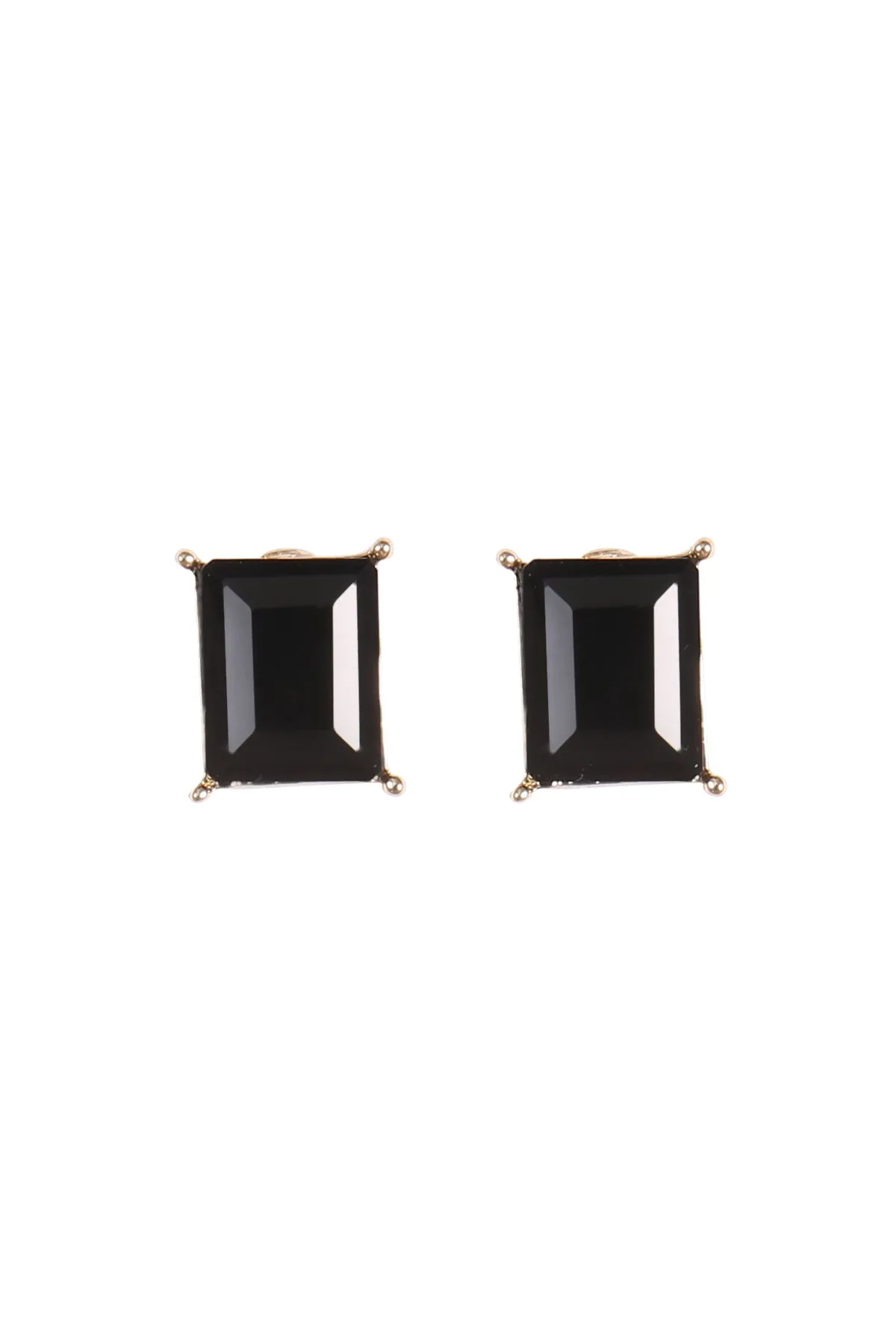 RECTANGLE RESIN STONE STUD EARRINGS