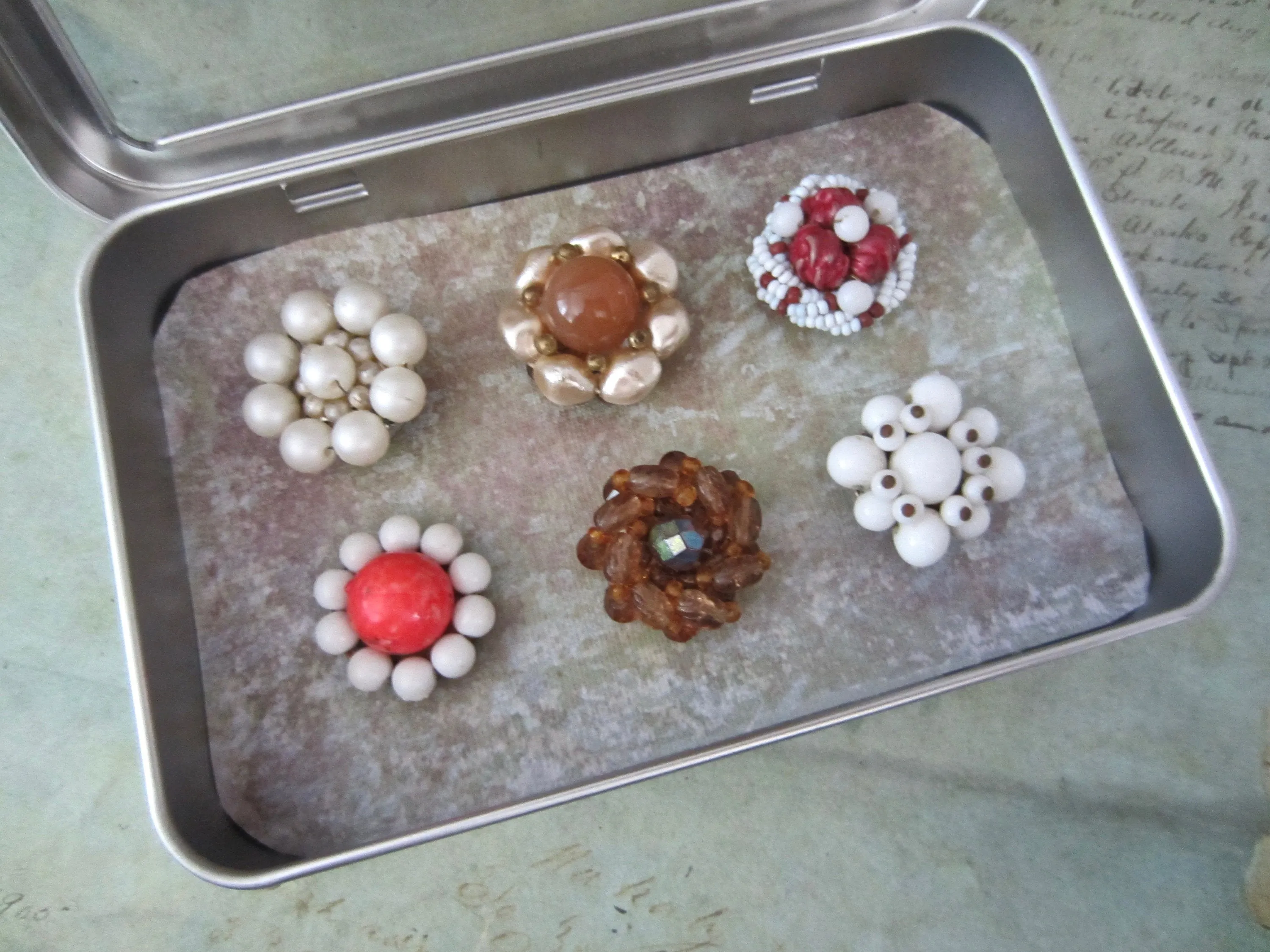 Recycled - Upcycled - Vintage Earring Magnet Gift Set - Great stocking stuffer or birthday gift -  by Steampunkjunq