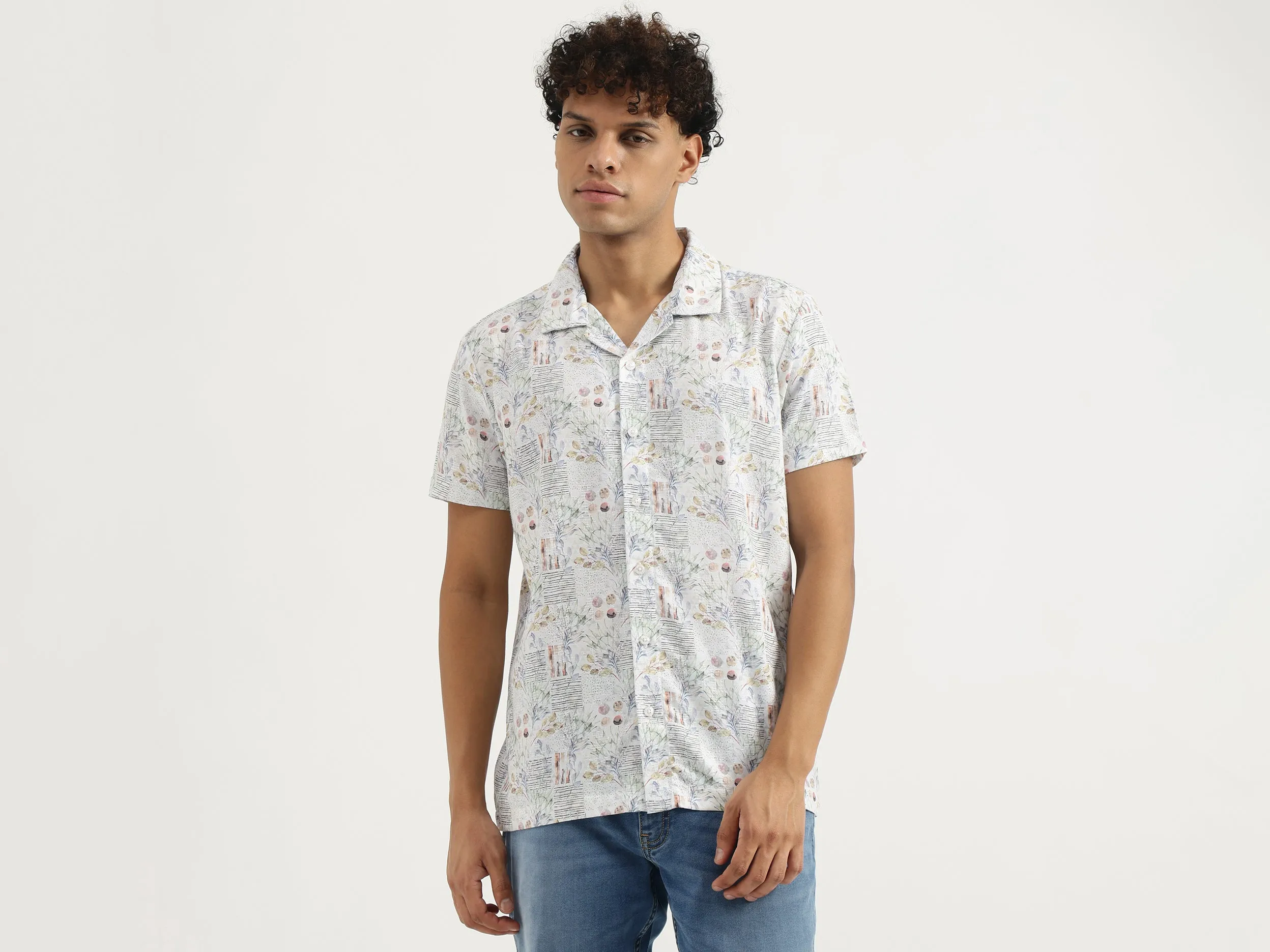 Regular Resort Collar Floral Print Shirt