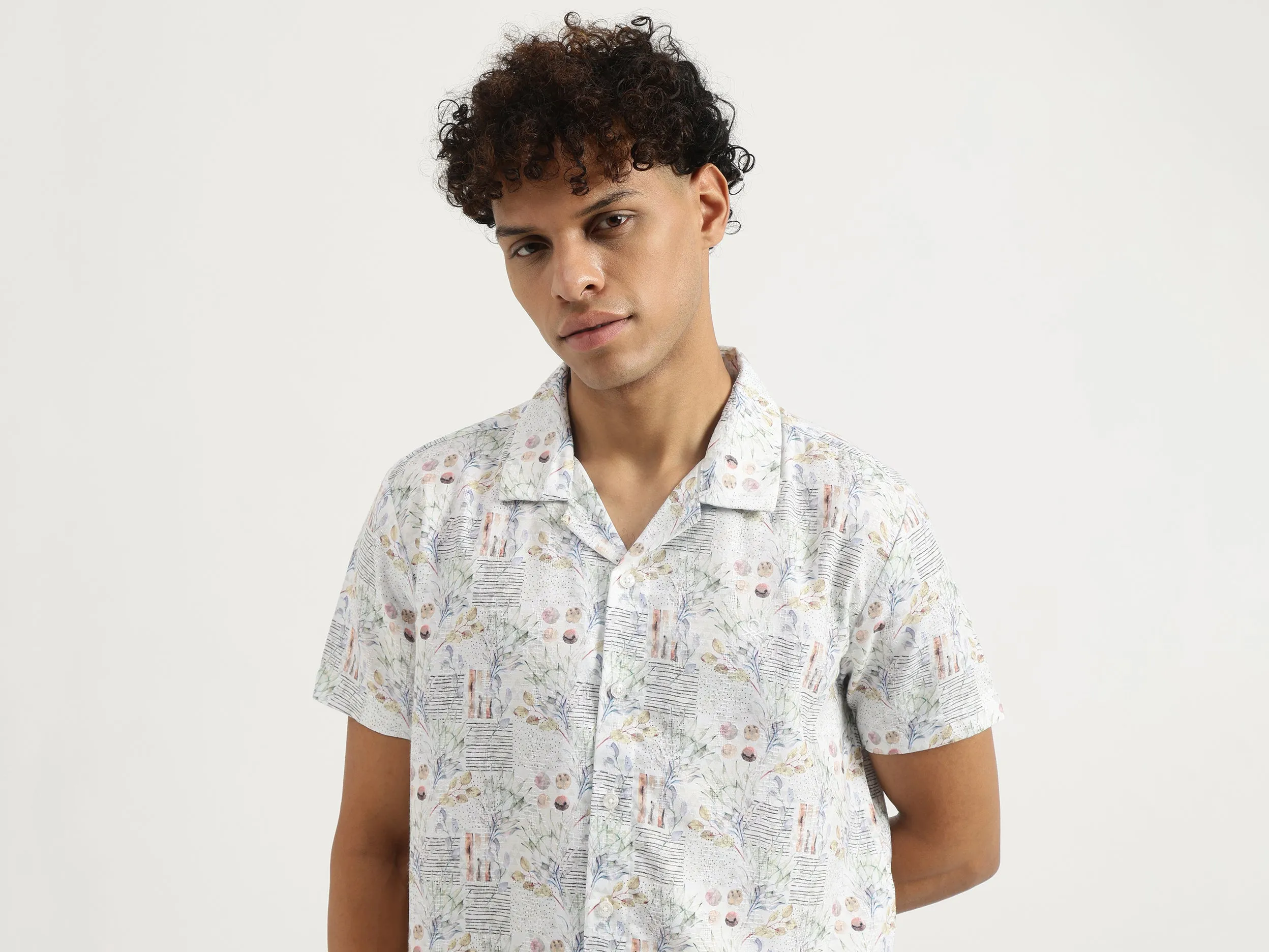 Regular Resort Collar Floral Print Shirt