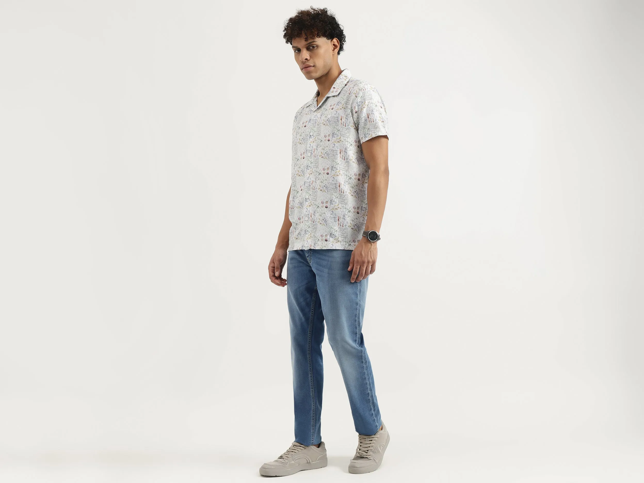 Regular Resort Collar Floral Print Shirt