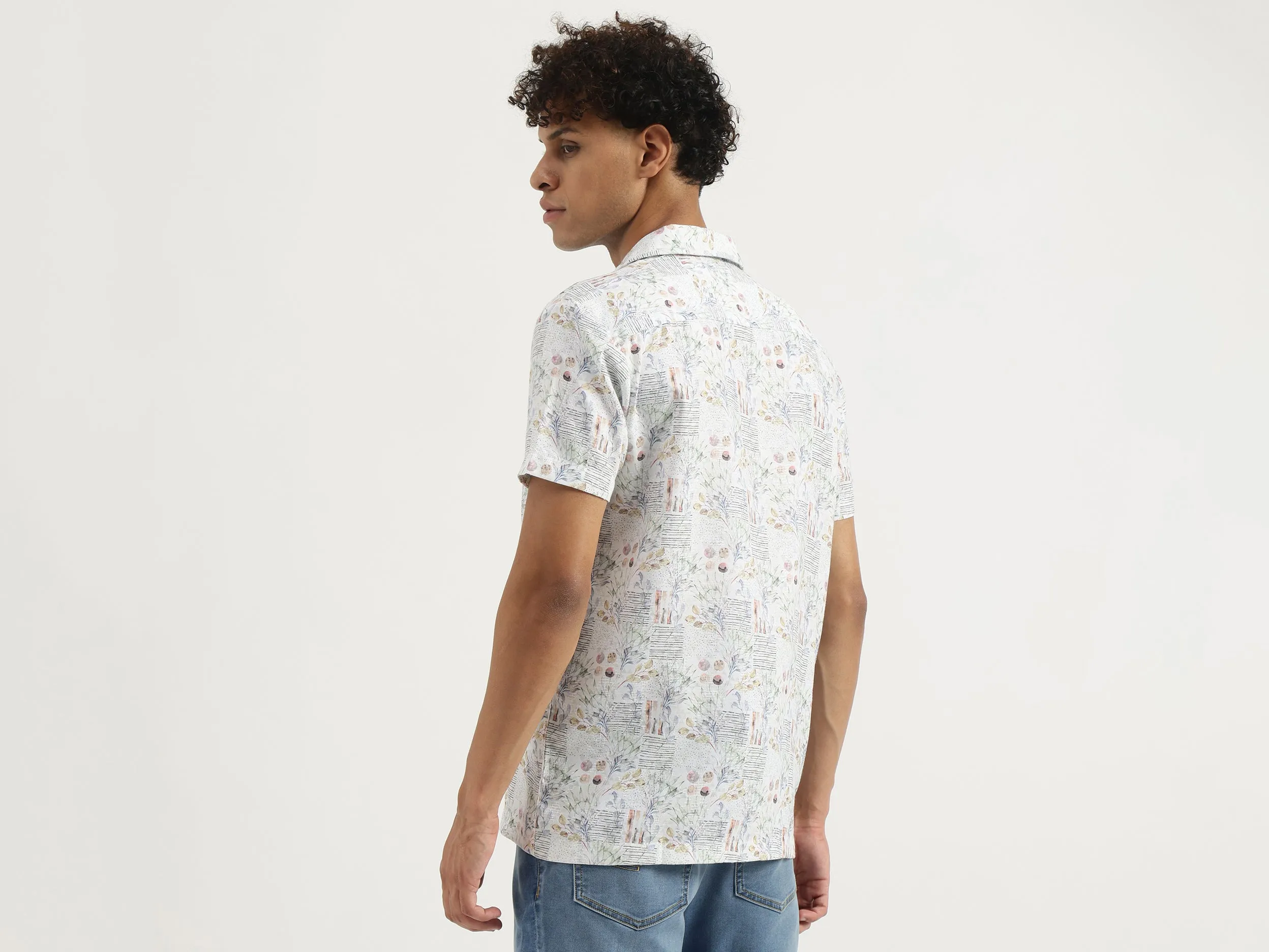 Regular Resort Collar Floral Print Shirt