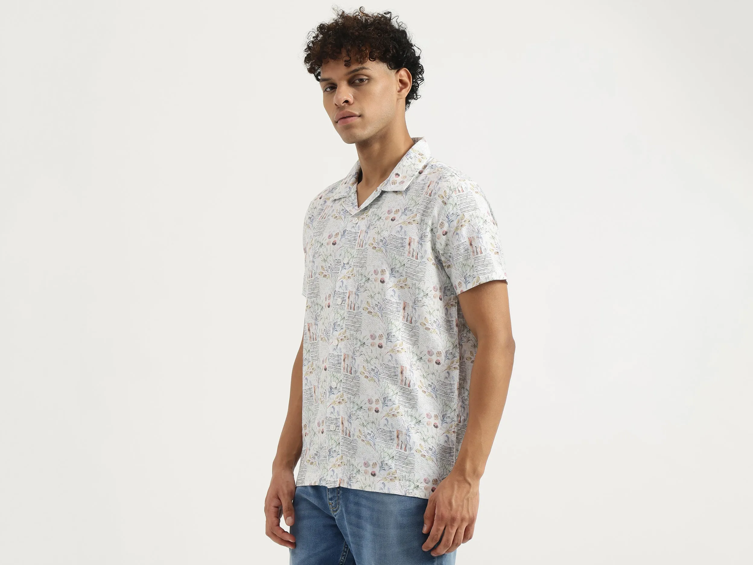 Regular Resort Collar Floral Print Shirt