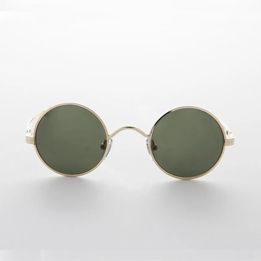 Round Steampunk Vintage Sunglass with Adjustable Temples - Swazi