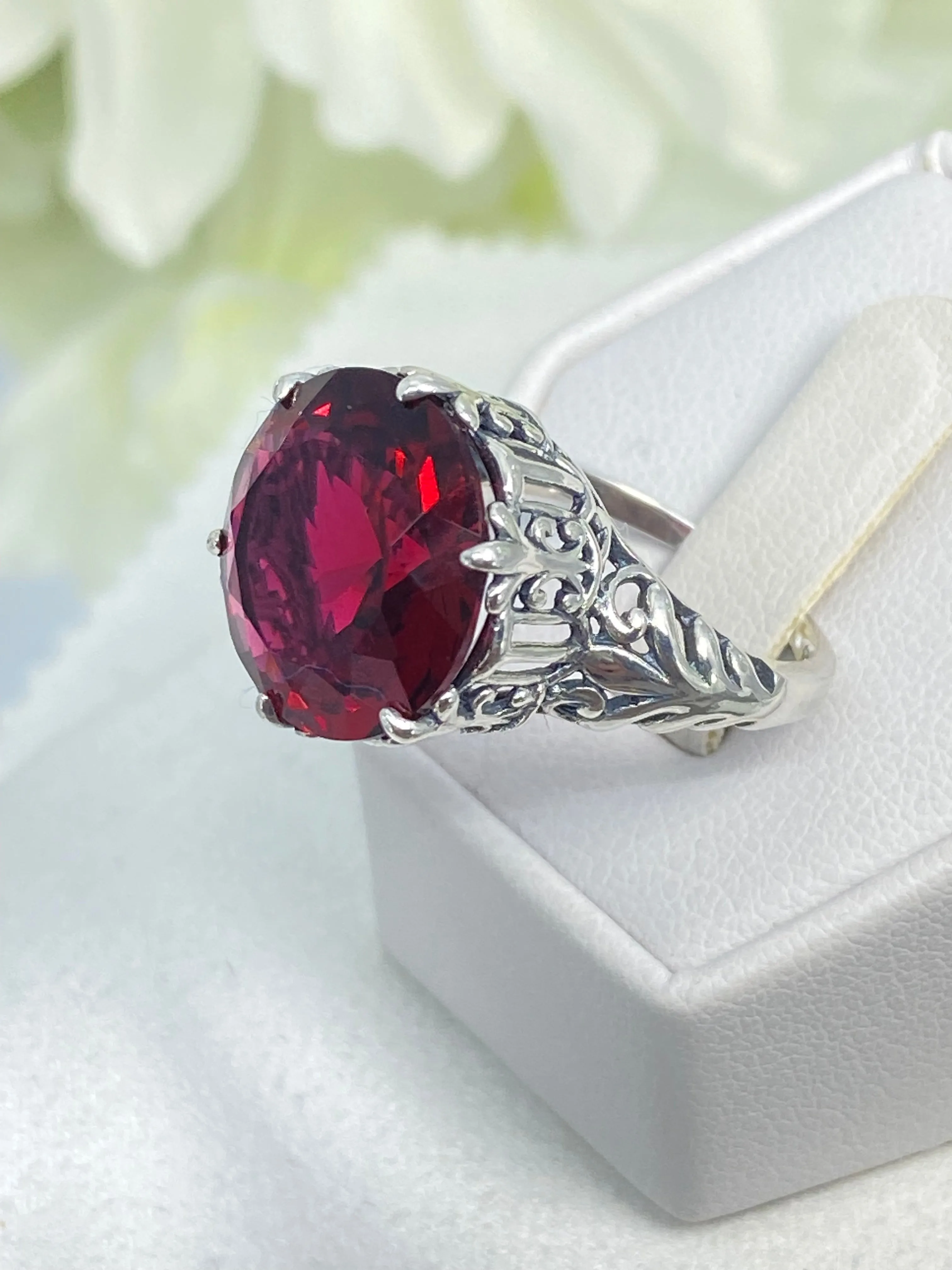 Ruby Ring, Size 7.5, Romantic Gothic Jewelry #D123 - Ready to Ship
