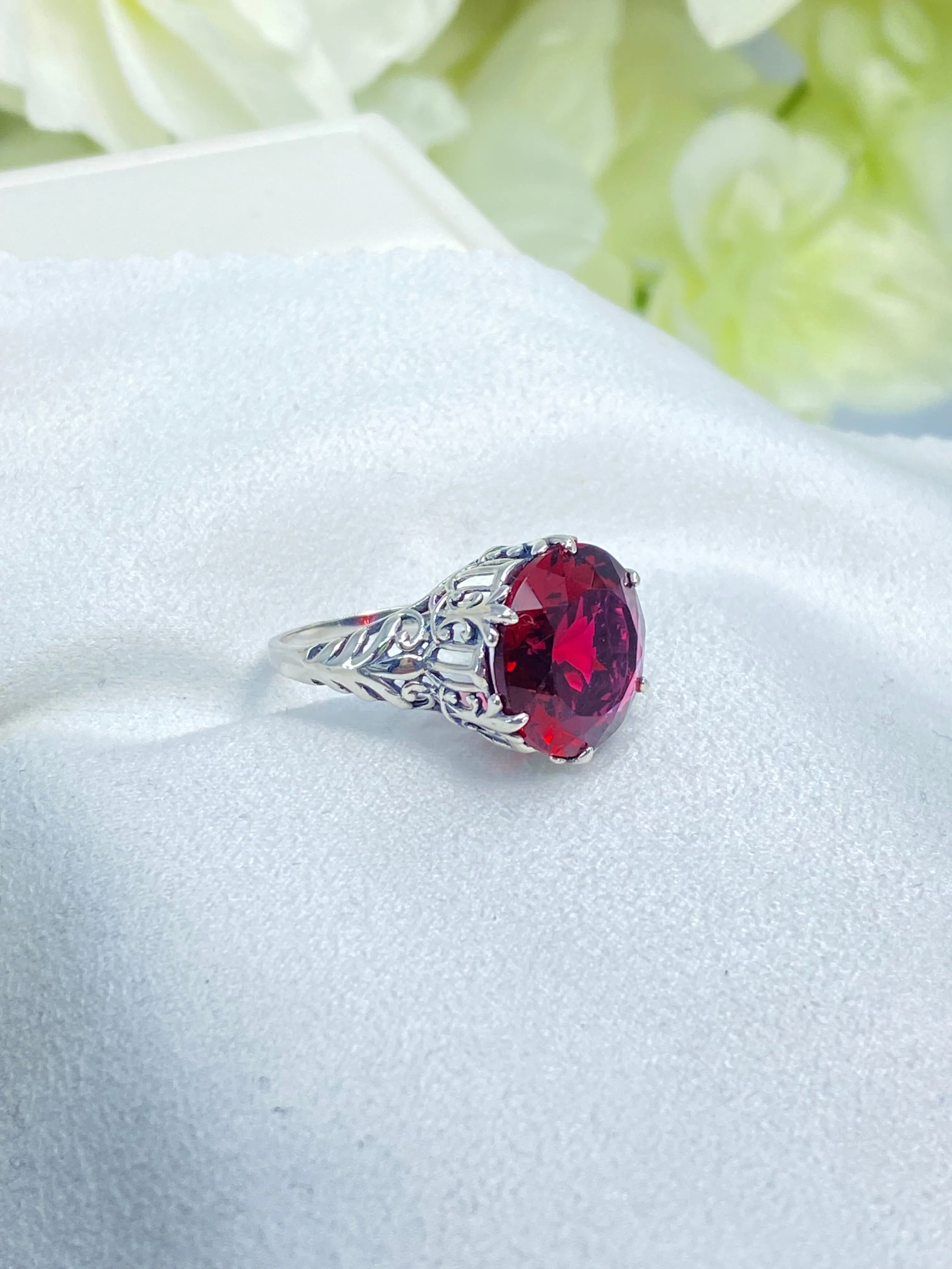 Ruby Ring, Size 7.5, Romantic Gothic Jewelry #D123 - Ready to Ship