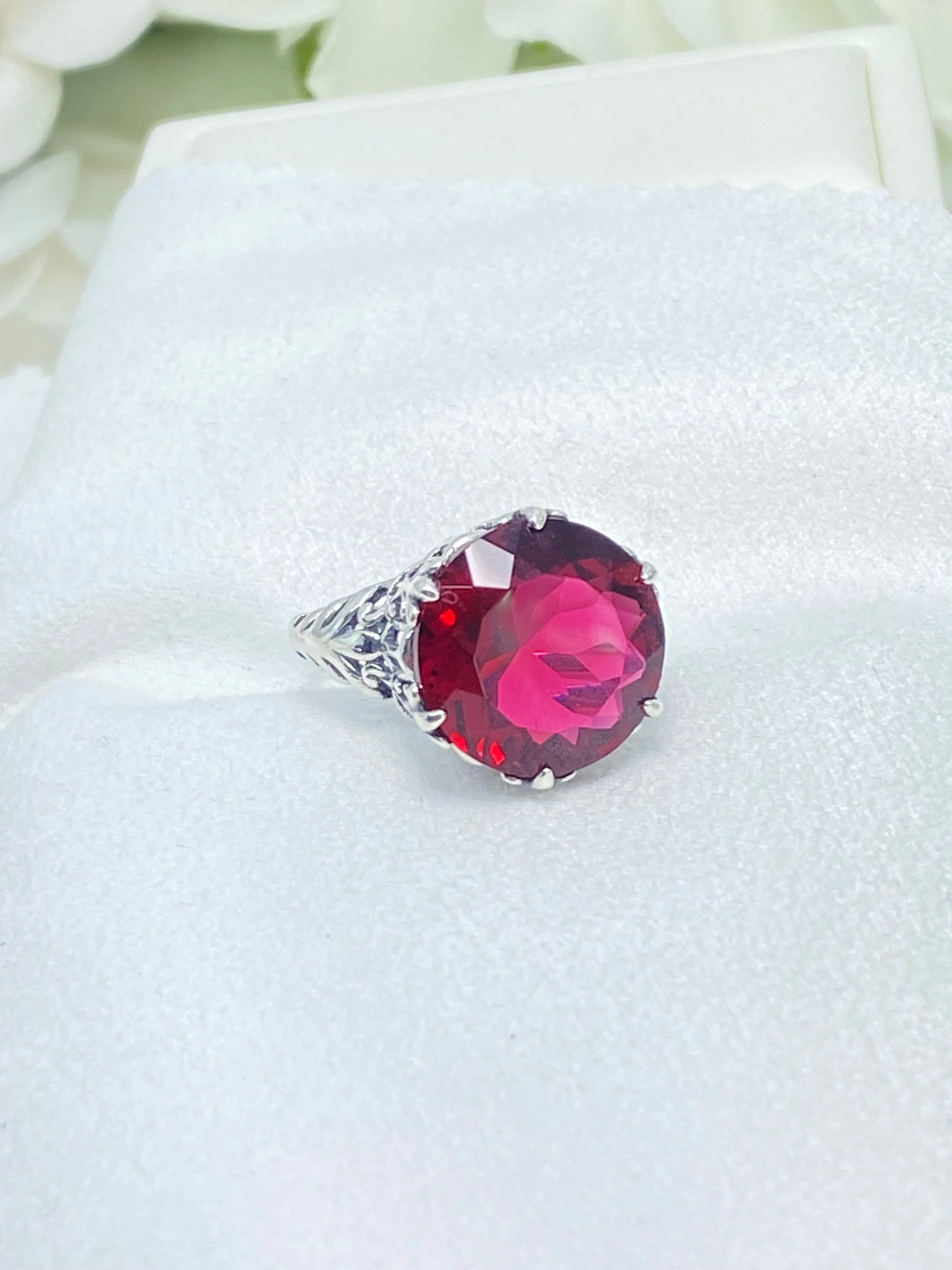 Ruby Ring, Size 7.5, Romantic Gothic Jewelry #D123 - Ready to Ship