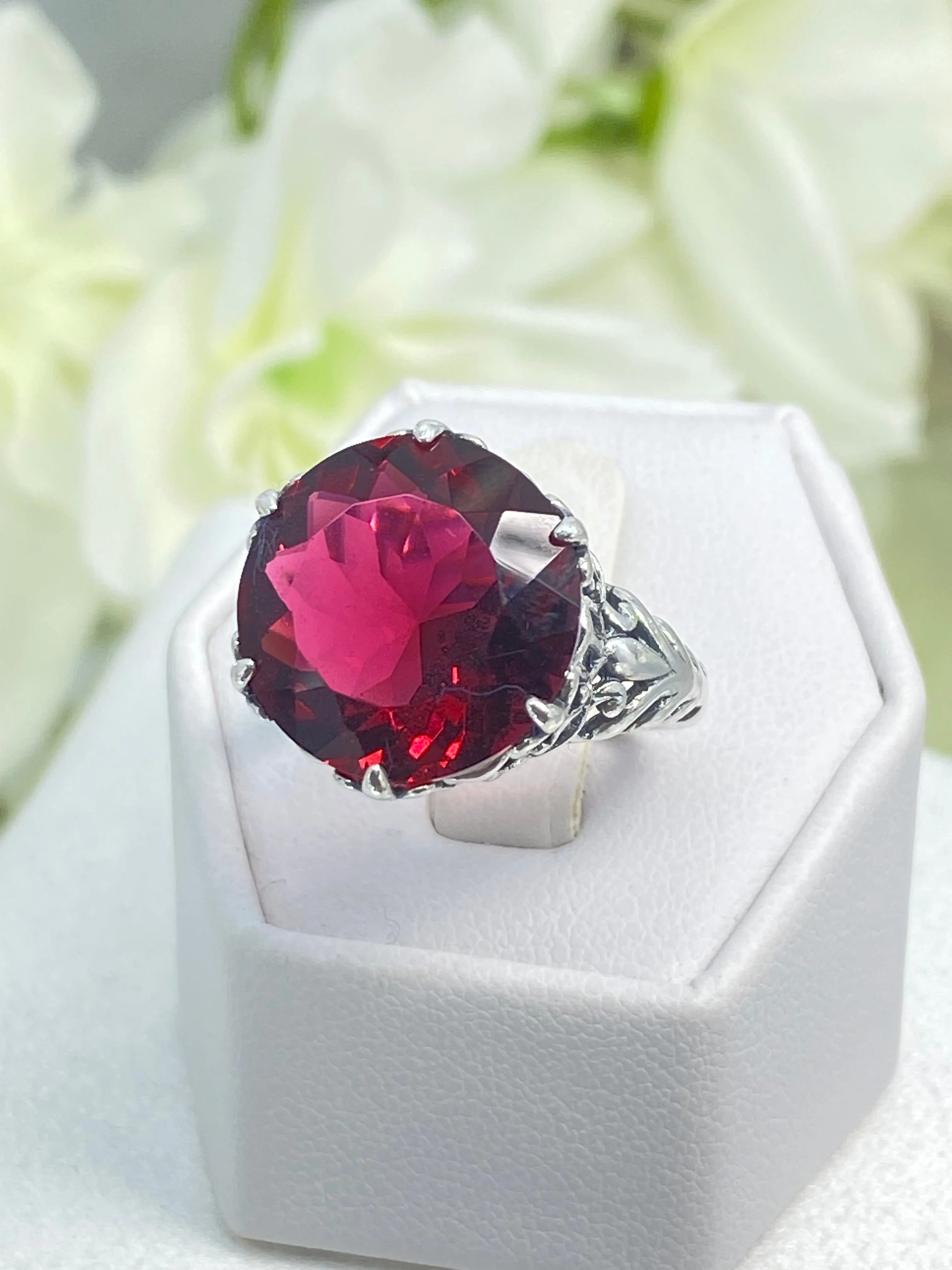Ruby Ring, Size 7.5, Romantic Gothic Jewelry #D123 - Ready to Ship