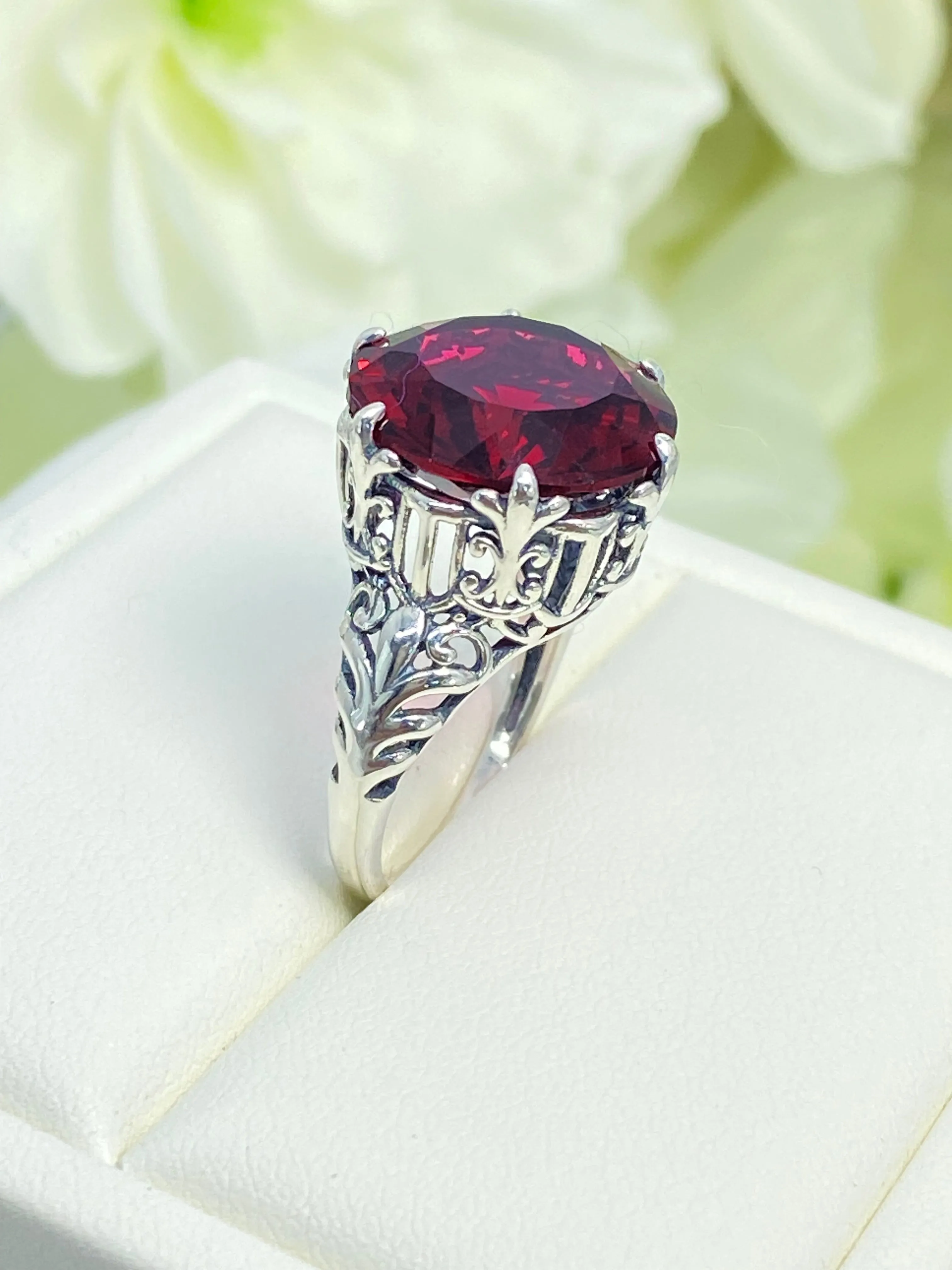 Ruby Ring, Size 7.5, Romantic Gothic Jewelry #D123 - Ready to Ship