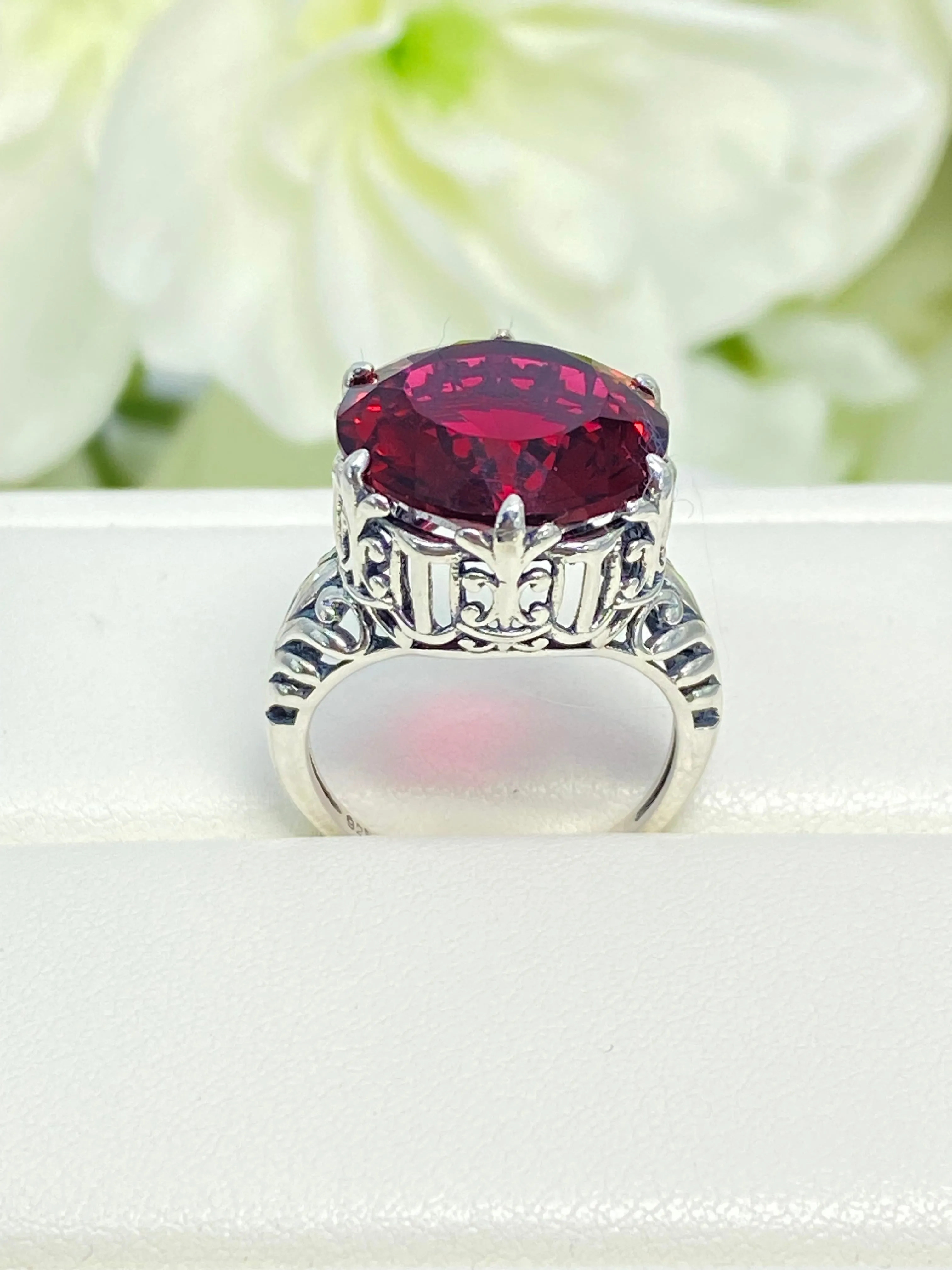 Ruby Ring, Size 7.5, Romantic Gothic Jewelry #D123 - Ready to Ship