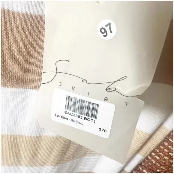 Sabo Skirt Striped Longline Maxi Skirt Size Large Knit Colorblock Stripe Tan