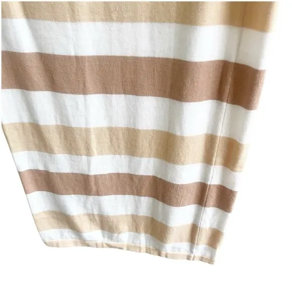 Sabo Skirt Striped Longline Maxi Skirt Size Large Knit Colorblock Stripe Tan