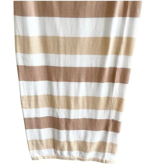 Sabo Skirt Striped Longline Maxi Skirt Size Large Knit Colorblock Stripe Tan