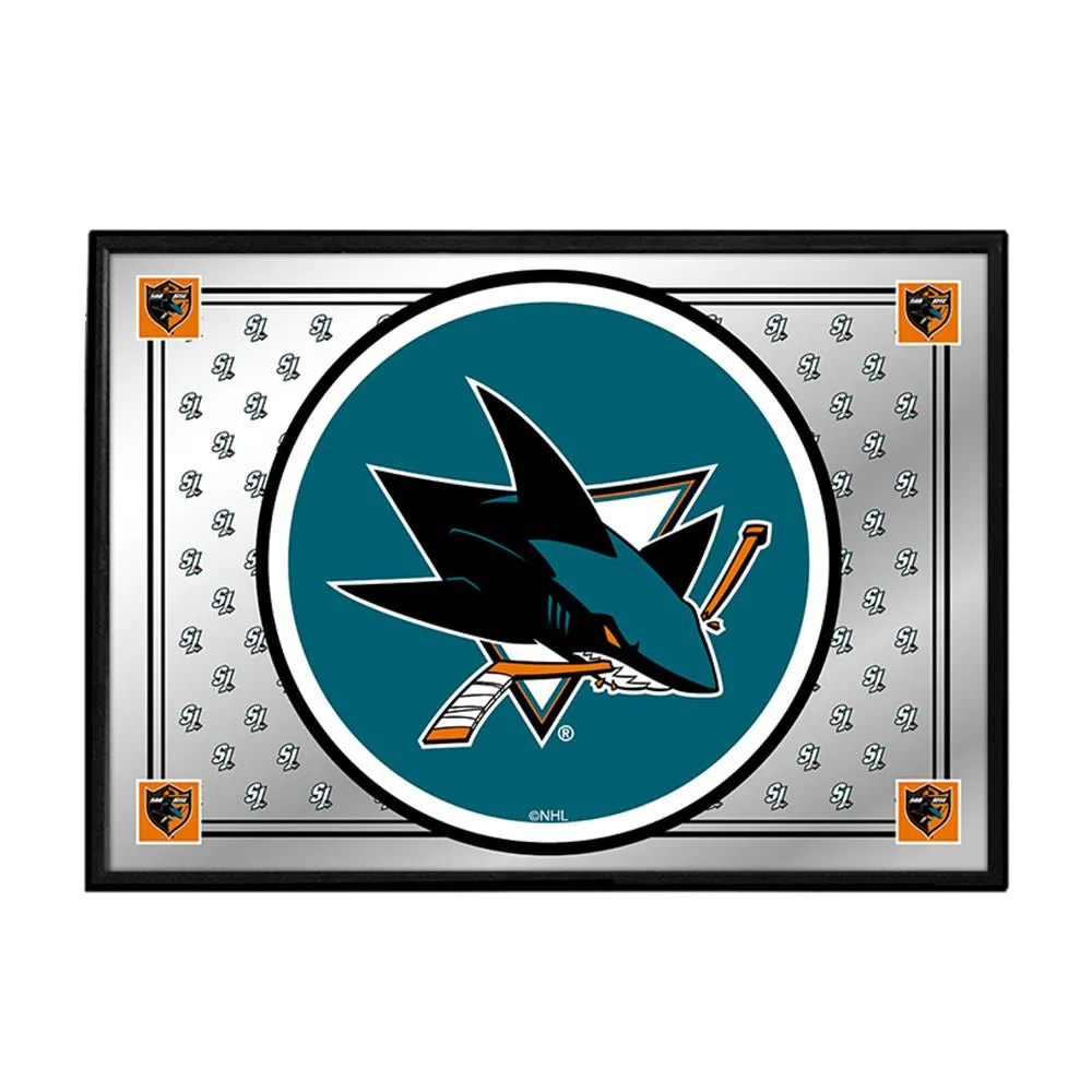 San Jose Sharks: Team Spirit - Framed Mirrored Wall Sign