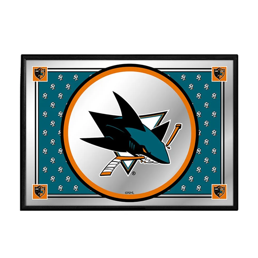 San Jose Sharks: Team Spirit - Framed Mirrored Wall Sign